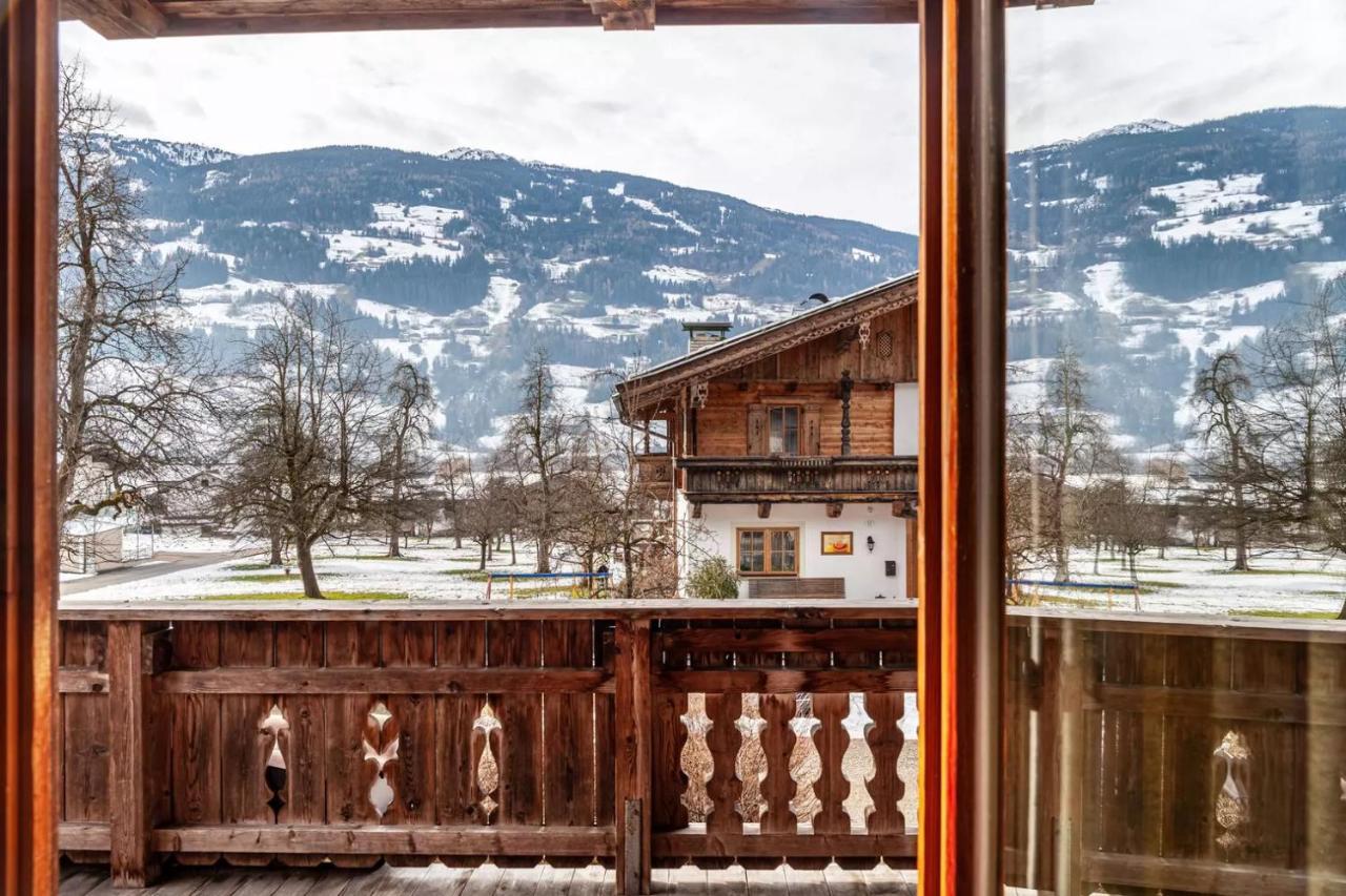 Ferienwohnung Platzhirsch Panorama View Balkon, Gartensauna, Garten, Grillplatz Stumm Bagian luar foto
